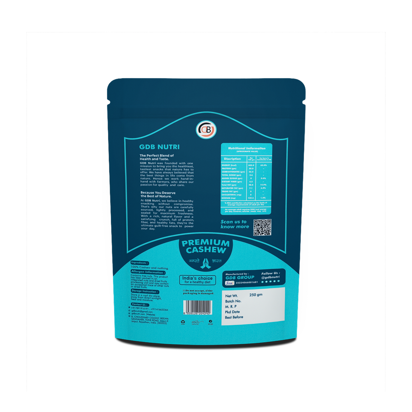 250g GDB NURI Premium Cashews